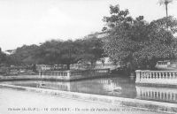 Conakry, un coin du jardin public et le chateau d'eau