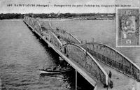 Saint-Louis, perspective du pont Faidherbe, longueur 511 m. – L’ouvrage atteint un poids total de 1300 t.