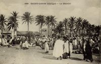 Saint Louis, le marché - carte éditée par les Messageries Maritime